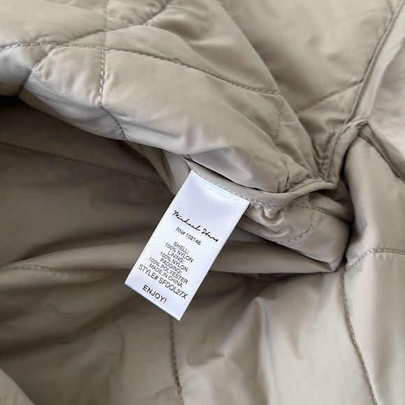 Michael Stars Sonnet Snap-Front Quilted Coat Light Olive Size 1X - Picture 10 of 11